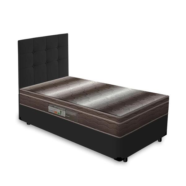 Box + Cabeceira Cassis E Colchão Solteiro - Ortobom - Light O