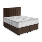 Box Baú + Cabeceira Cassis Marrom E Colchão D33 Queen - Probe