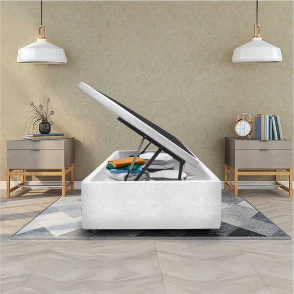 Box Bau Basic Abertura Lateral Solteiro Yescasa Cinza