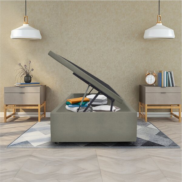 Box Bau Italian Abertura Lateral Solteiro Yescasa Bege