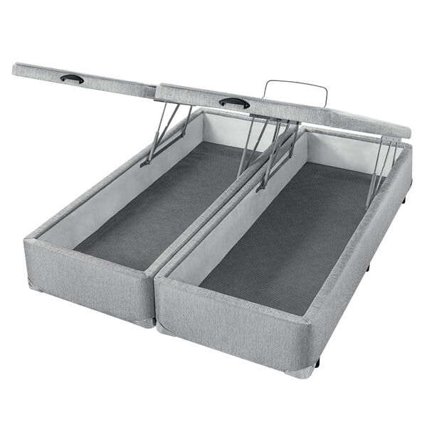 Box Com Baú Queen Americanflex Cinza Serrana 158x198x40cm