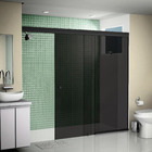 Box de Correr Vidro Fumê Kit Preto 1,3x1,9m