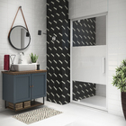 Box Frontal Pivotante Ajustável Vidro 97,5-100x190cm Incolor Kit Branco Sensea