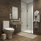 Box Frontal Camarão Vidro 185x100cm Incolor Kit Cromado Speed Temper