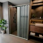 Box Para Banheiro De Pvc 185x145cm Sanfonado Frontal Bcf Bran