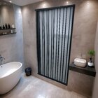 Box Para Banheiro De Pvc 185x85cm Sanfonado Frontal Bcf Preto