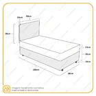 Box Solteiro Branco + Cabeceira Painel Iris Preta + Colchão D