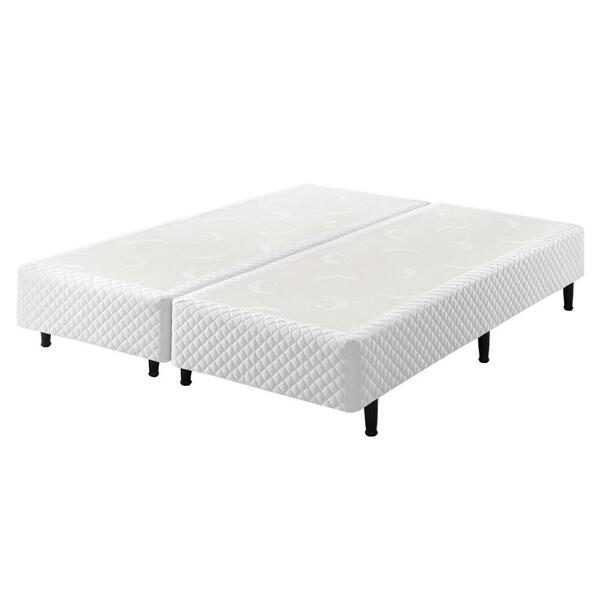 Box Sommier King Size Branco Pés Fixo Tecido Antiderrapante