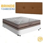 Box Viúva Branca + Cabeceira Painel Iris Marrom + Colchão Cla