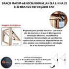 Braço Articulado Reforcado 80cm Janela Maxim-ar Aluminio Linh