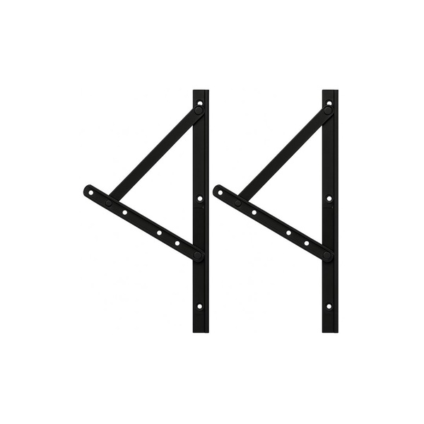 Braço Maxim-ar 32cm/320mm Janela Linha 25 Preto Articulado Par