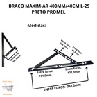Braco Maxim-ar 400mm/40cm Janela Linha-25 Preto Promel