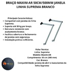Braço Maxim-ar 50cm/500mm Janela Linha Suprema Branco Par Al