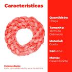 Brinquedo Argola Para Cachorro Mordedor Em Corda 18cm Azul -