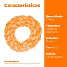 Brinquedo Argola Para Cachorro Mordedor Em Corda 18cm Azul -