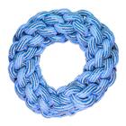 Brinquedo Argola Para Cachorro Mordedor Em Corda 18cm Azul -