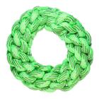 Brinquedo Argola Para Cachorro Mordedor Em Corda 18cm Verde -