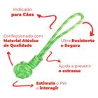 Brinquedo Bola De Cachorro Com Puxador Em Corda Verde 38cm -