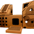 Brinquedo Casa Toca Para Gatos Kit 5 Mobypet (cubo + Triângul