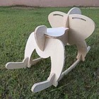 Brinquedo Cavalinho Elefante De Madeira Balanço Gancorra