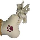 Brinquedo De Pelúcia Para Cachorro Com Corda Osso Bege 30cm -