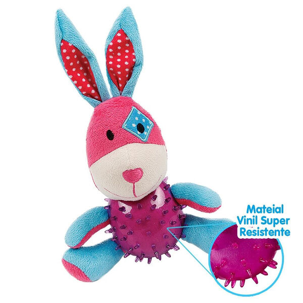 Brinquedo De Pelúcia Smart Rabbit Com Vinil Para Cães Rosa