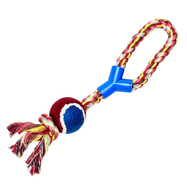 Brinquedo Forca com Bola  para Cachorro Adulto Colorido Plástico Chalesco