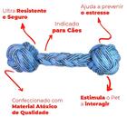 Brinquedo Mordedor Osso Em Corda Para Cachorro Azul 25cm - Pe