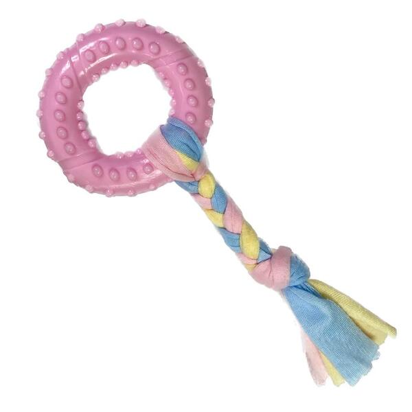 Brinquedo Mordedor Para Cachorro Argola Com Puxador De Corda