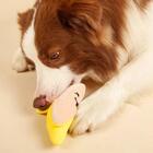 Brinquedo Mordedor Para Cachorro Banana Pelúcia Com Apito 10c