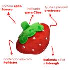 Brinquedo Mordedor Para Cachorro Morango Pelúcia Com Apito 10