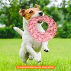 Brinquedo Para Cachorro Mordedor Argola De Corda 18cm Rosa -