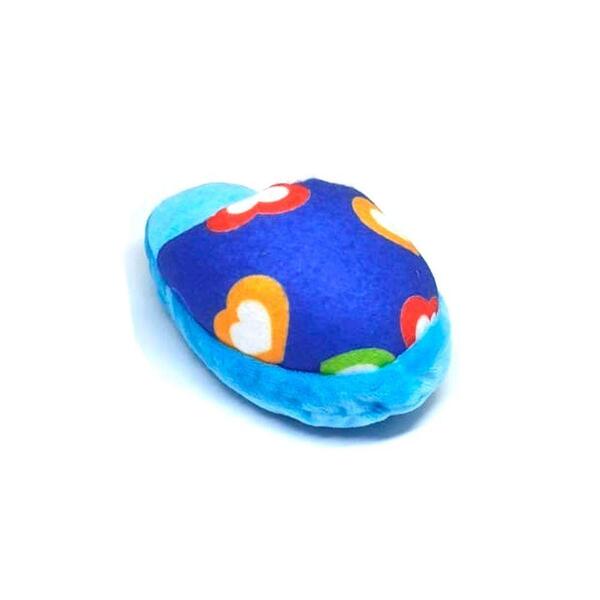Brinquedo Para Cães E Gatos Chinelo De Pelúcia Azul