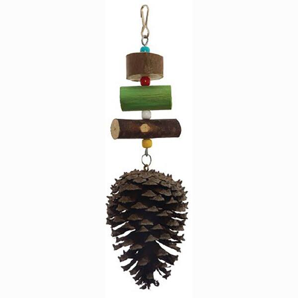 Brinquedo Pendulo Madeira Com Pinha 10x24cm Bragança