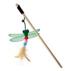 Brinquedos Para Gatos Varinha Vara E Pelúcia Catnip Verde