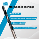 Broca Ar Pointeq Pacote 10 Peças Bosch 2,8mm