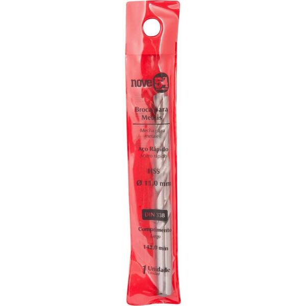 Broca De Aço Rápido 11,0 Mm Din 338 Hss Encartelada Nove54