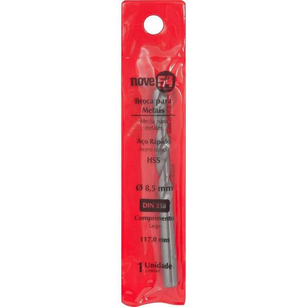 Broca De Aço Rápido 8,5 Mm Din 338 Hss Encartelada Nove54