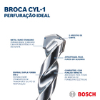 Broca de Vídea encaixe Cilíndrico para Concreto 10x120mm CYL-1 1 Peça Bosch