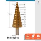 Broca Escalonada Em Aço Rápido 4 A 32mm - Starfer