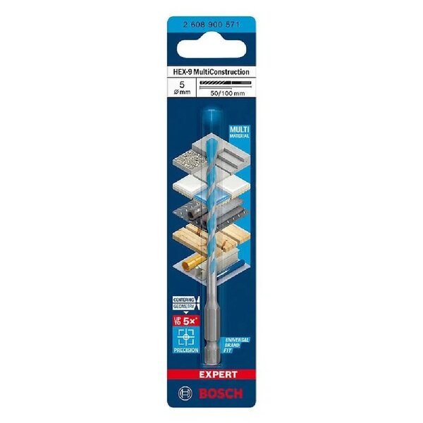 Broca Multiconstruction Hex-9 - 5 X 100mm - Bosch