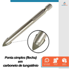 Broca Para Vidro Cerâmica Com Ponta Tungstênio 3mm - Starfer