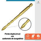 Broca Para Vidro Cerâmica Titânio Com Ponta Tungstênio 12mm -
