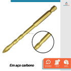 Broca Para Vidro Cerâmica Titânio Com Ponta Tungstênio 12mm -