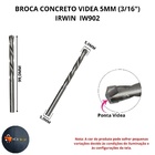Broca Widea Videa 5mm 3/16" Concreto Tijolo Alvenaria Irwin