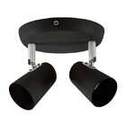 Bronzearte Spot New Short Preto De 2 Lâmpadas Com Bocal E-27