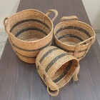 Buana Cesta Decorativa Organizadora Cachepô Fibra Natural 3 P