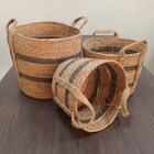 Buana Cesta Decorativa Organizadora Cachepô Fibra Natural 3 P