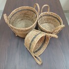 Buana Cesta Decorativa Organizadora Cachepô Fibra Natural 3 P