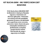 Bucha 6mm M6 C/anel Aba  Plastica Fixacao Parede Bom-5307 Pac